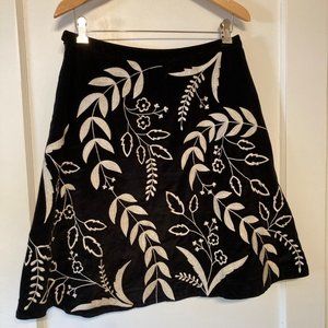 Vintage ODILLE ANTHROPOLOGIE Embroidered Skirt